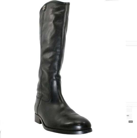 Frye Melissa Button Round Toe Leather Boots #126 - Picture 5 of 13